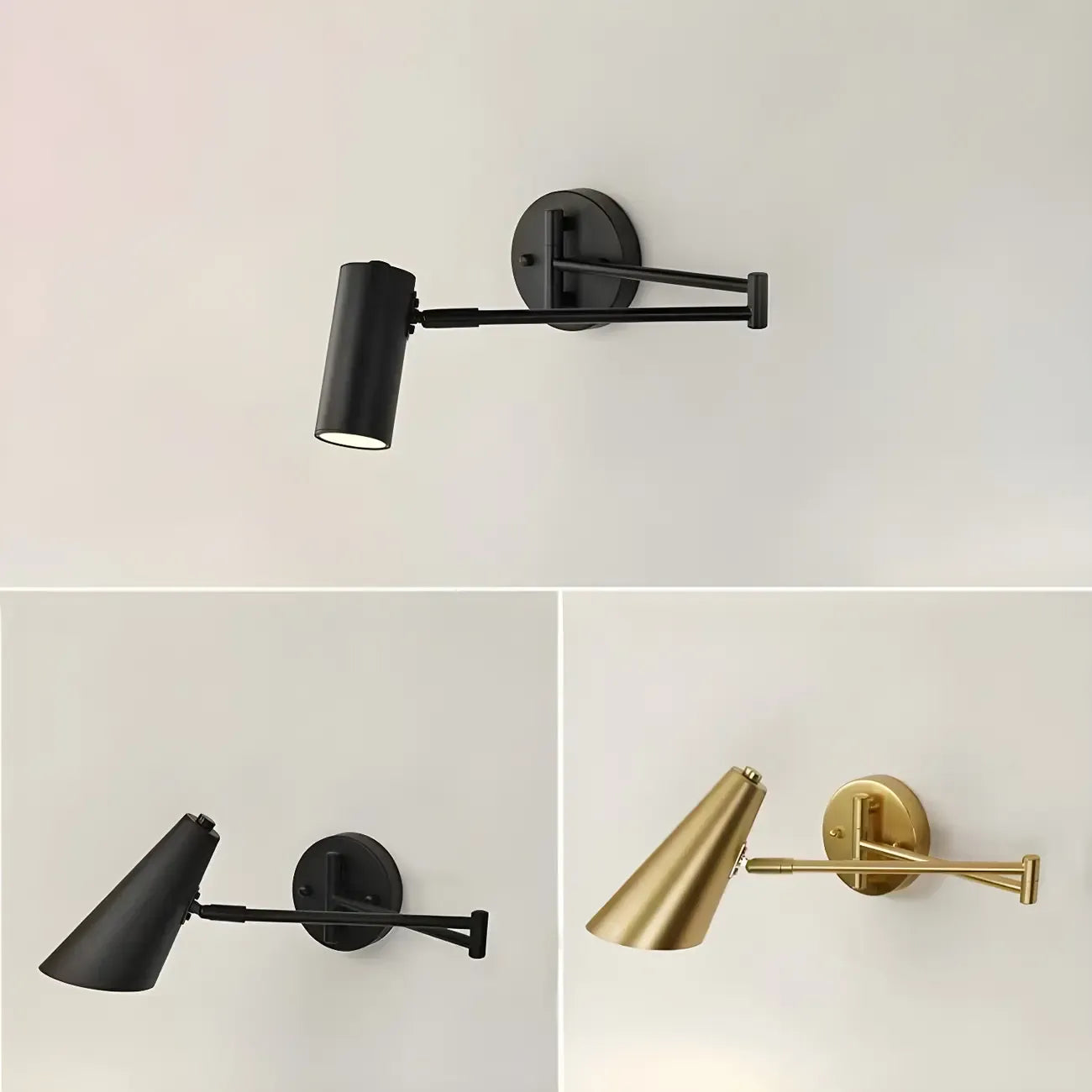 Modern Gold Simple Swing Arm Wall Light