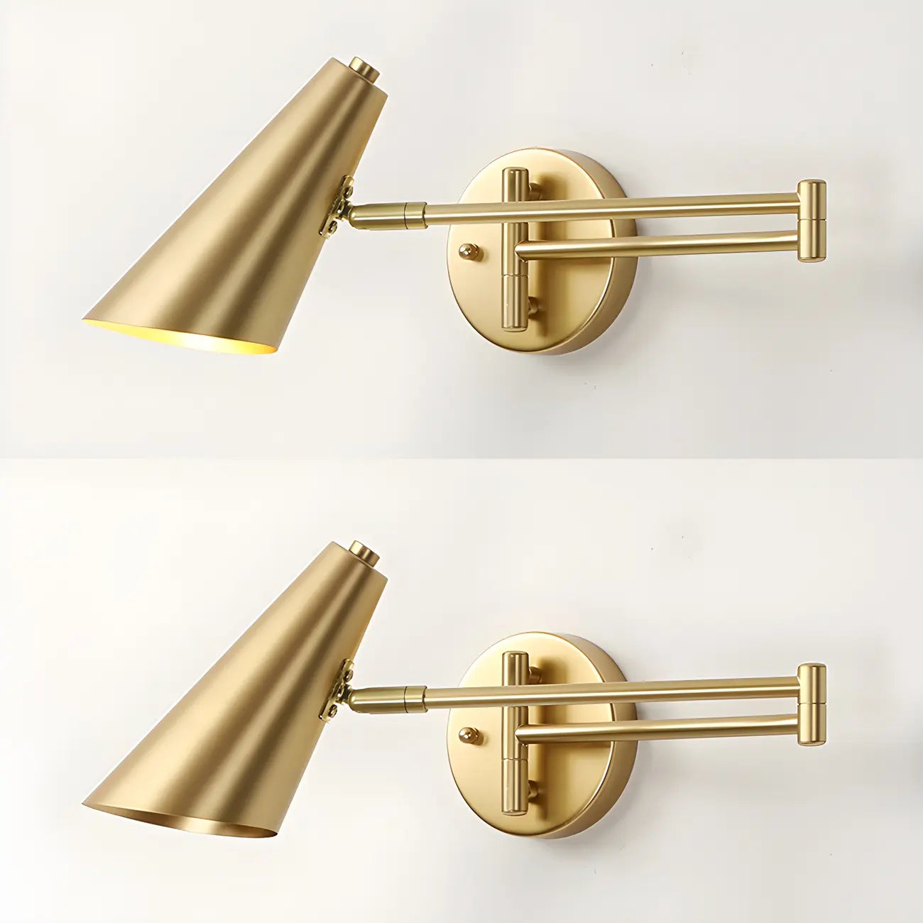 Modern Gold Simple Swing Arm Wall Light