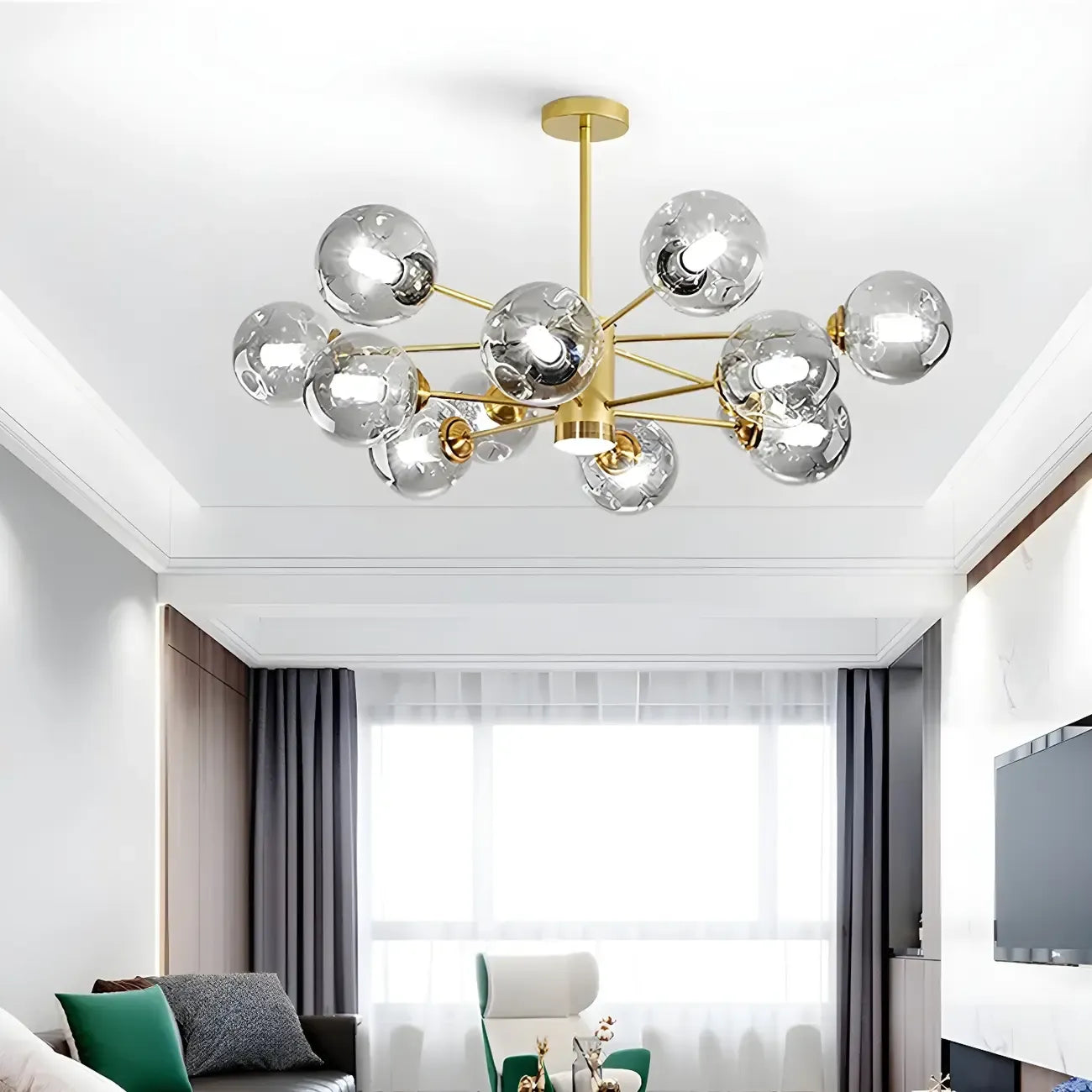 Modern LED Glass Crystal Sputnik Chandelier