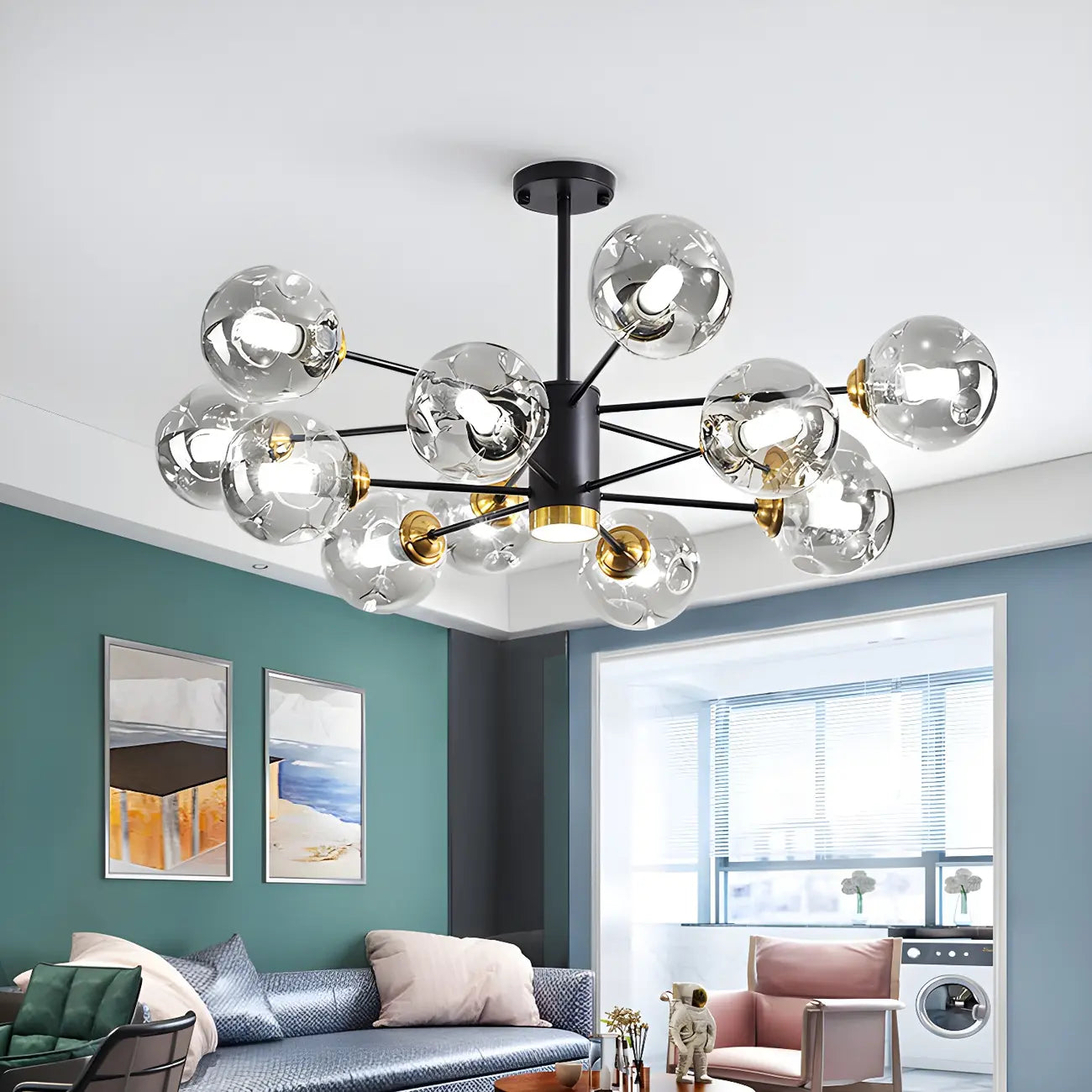 Modern LED Glass Crystal Sputnik Chandelier