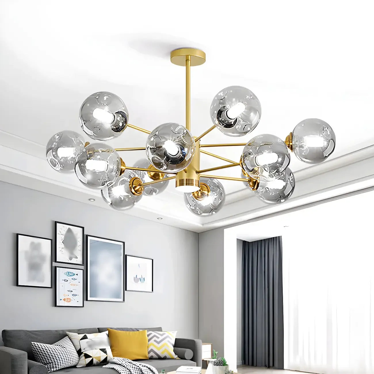Modern LED Glass Crystal Sputnik Chandelier