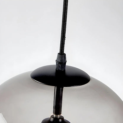 Modern Black Glass Globe Kitchen Pendant Light for Dining