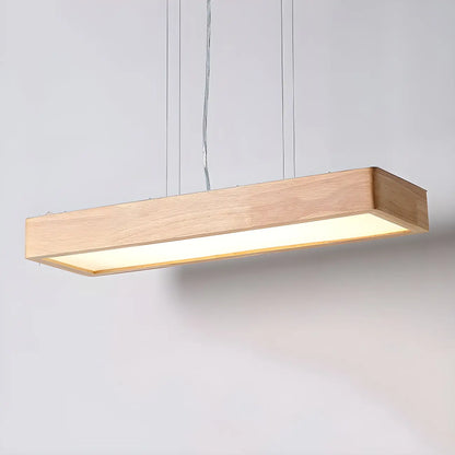 Natural Wood Dimming LED Rectangular Pendant Light