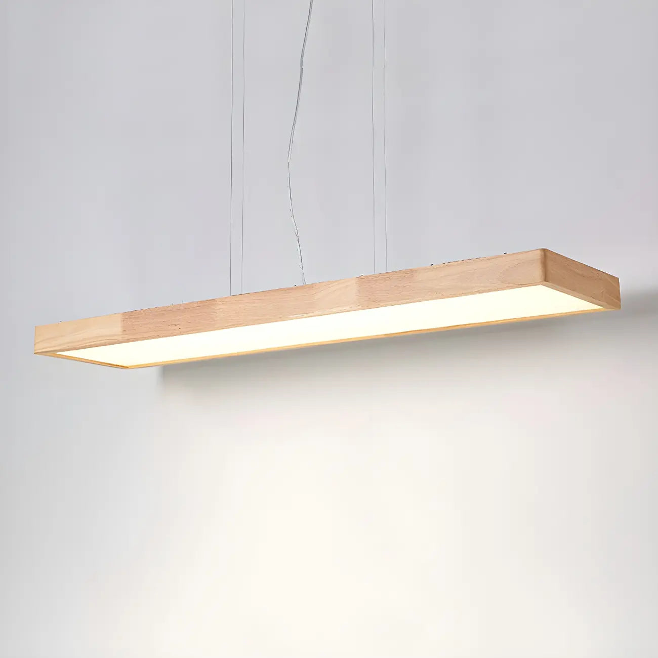 Natural Wood Dimming LED Rectangular Pendant Light