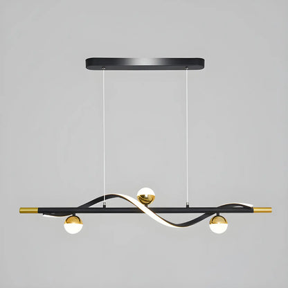 Modern Black Metal Acrylic 4-Light LED Dimming Pendant Light