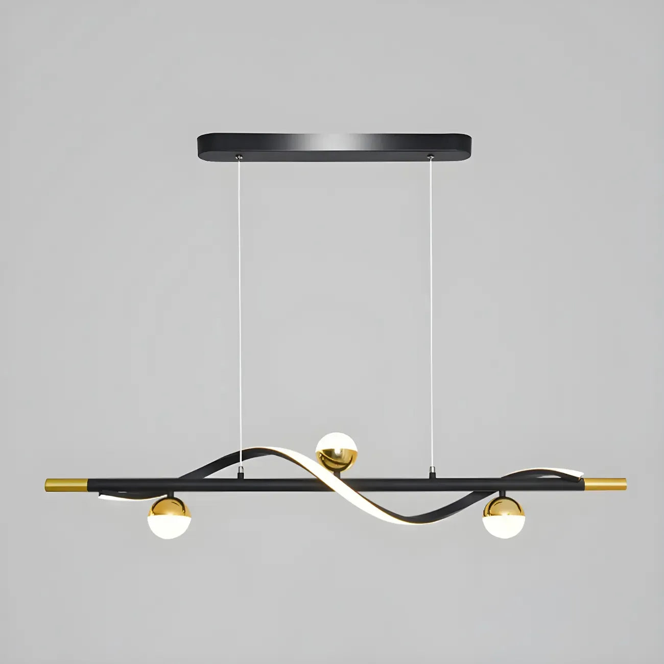 Modern Black Metal Acrylic 4-Light LED Dimming Pendant Light