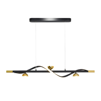 Modern Black Metal Acrylic 4-Light LED Dimming Pendant Light