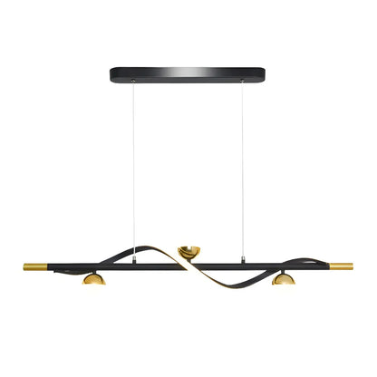 Modern Black Metal Acrylic 4-Light LED Dimming Pendant Light