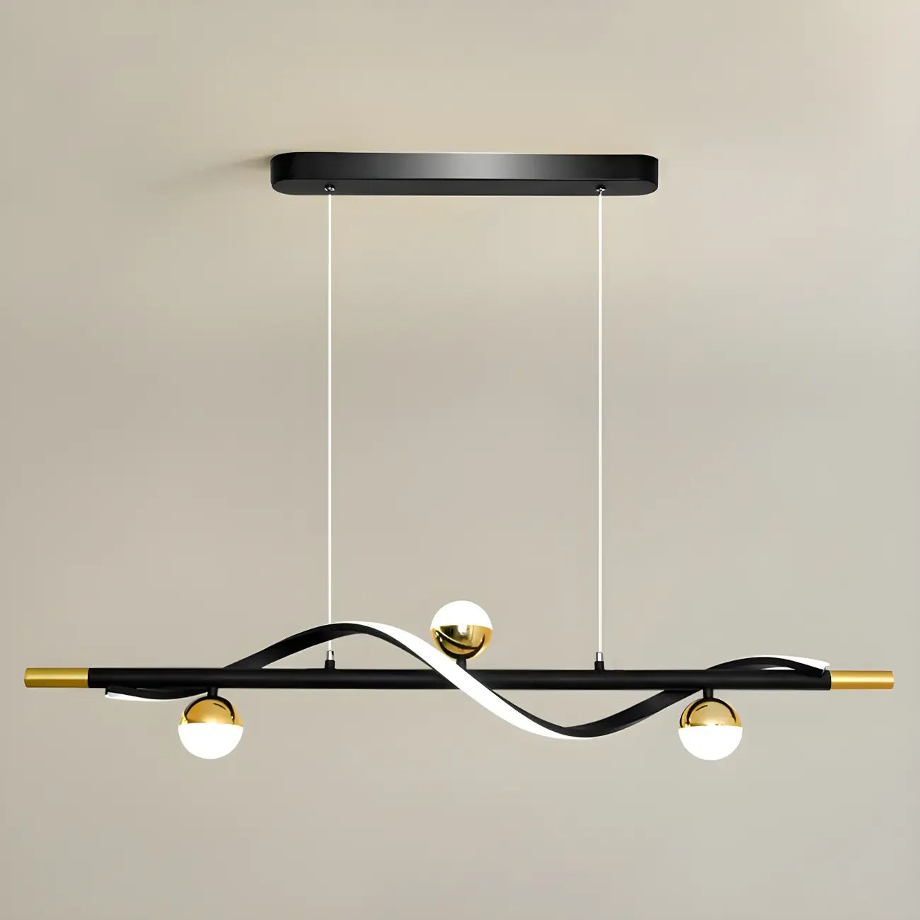 Modern Black Metal Acrylic 4-Light LED Dimming Pendant Light