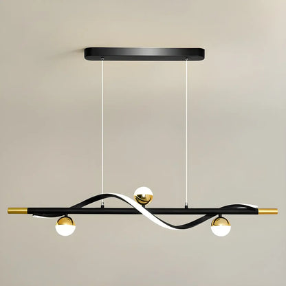 Modern Black Metal Acrylic 4-Light LED Dimming Pendant Light