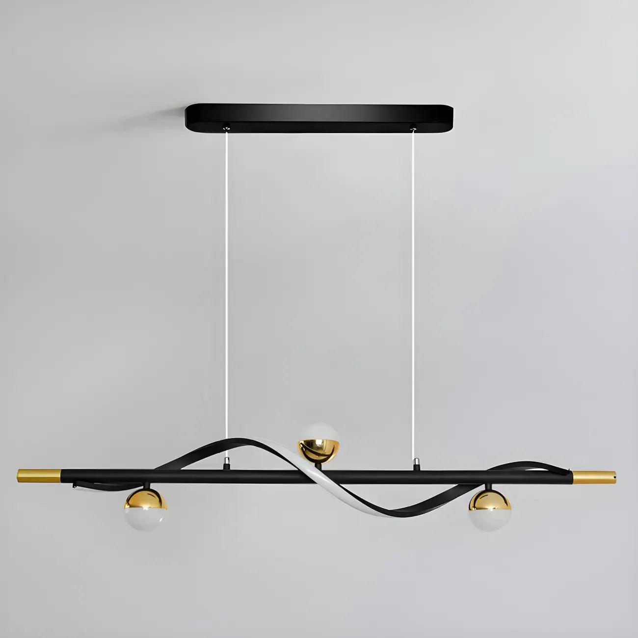 Modern Black Metal Acrylic 4-Light LED Dimming Pendant Light