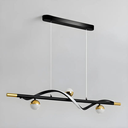 Modern Black Metal Acrylic 4-Light LED Dimming Pendant Light