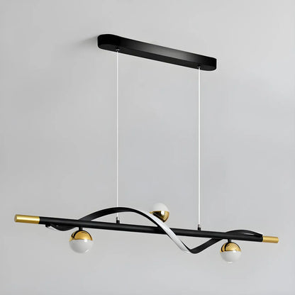 Modern Black Metal Acrylic 4-Light LED Dimming Pendant Light