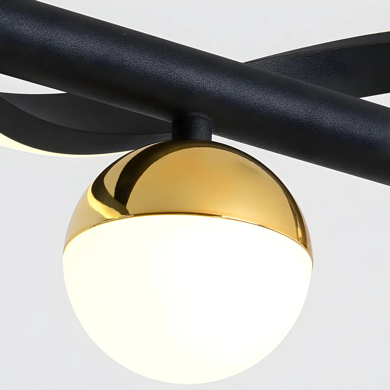 Modern Black Metal Acrylic 4-Light LED Dimming Pendant Light