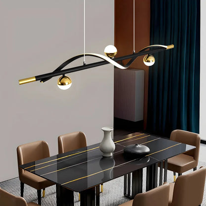 Modern Black Metal Acrylic 4-Light LED Dimming Pendant Light