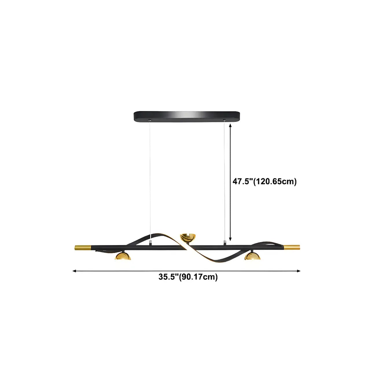 Modern Black Metal Acrylic 4-Light LED Dimming Pendant Light