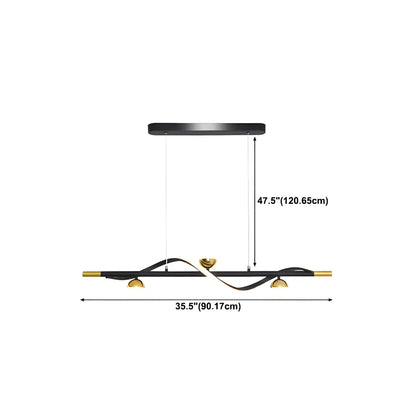 Modern Black Metal Acrylic 4-Light LED Dimming Pendant Light