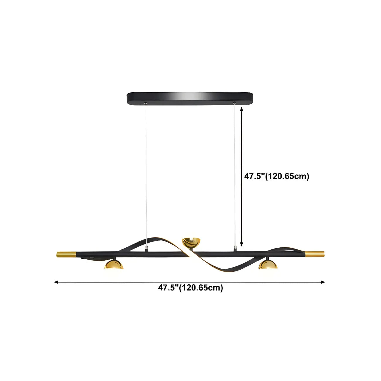 Modern Black Metal Acrylic 4-Light LED Dimming Pendant Light