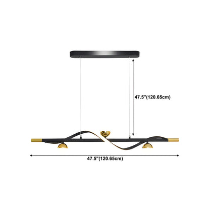 Modern Black Metal Acrylic 4-Light LED Dimming Pendant Light