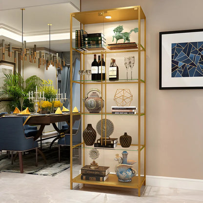 Glam Black Standard Curio Cabinet with Glass Doors