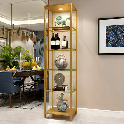 Glam Black Standard Curio Cabinet with Glass Doors