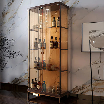 Glam Black Standard Curio Cabinet with Glass Doors