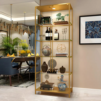 Glam Black Standard Curio Cabinet with Glass Doors