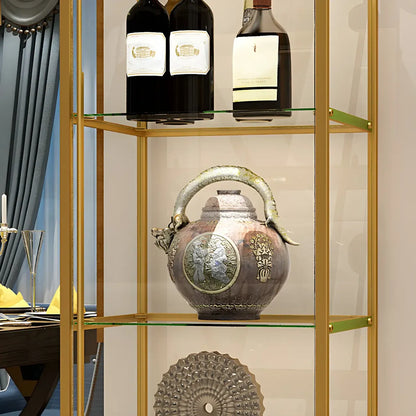 Glam Black Standard Curio Cabinet with Glass Doors