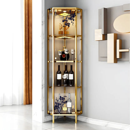Glam Black Standard Curio Cabinet with Glass Doors