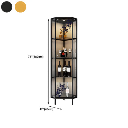 Glam Black Standard Curio Cabinet with Glass Doors