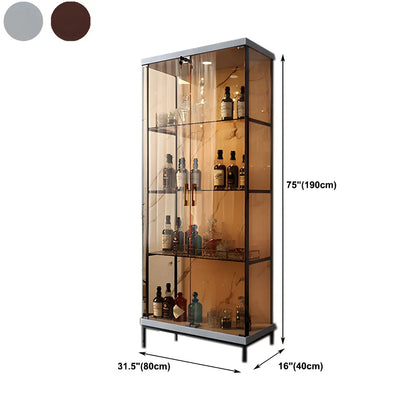 Glam Black Standard Curio Cabinet with Glass Doors