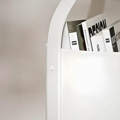 Minimalist Round Tray-Top Metallic Small Nightstand