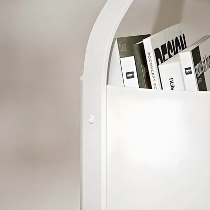 Minimalist Round Tray-Top Metallic Small Nightstand