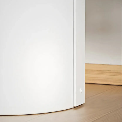 Minimalist Round Tray-Top Metallic Small Nightstand