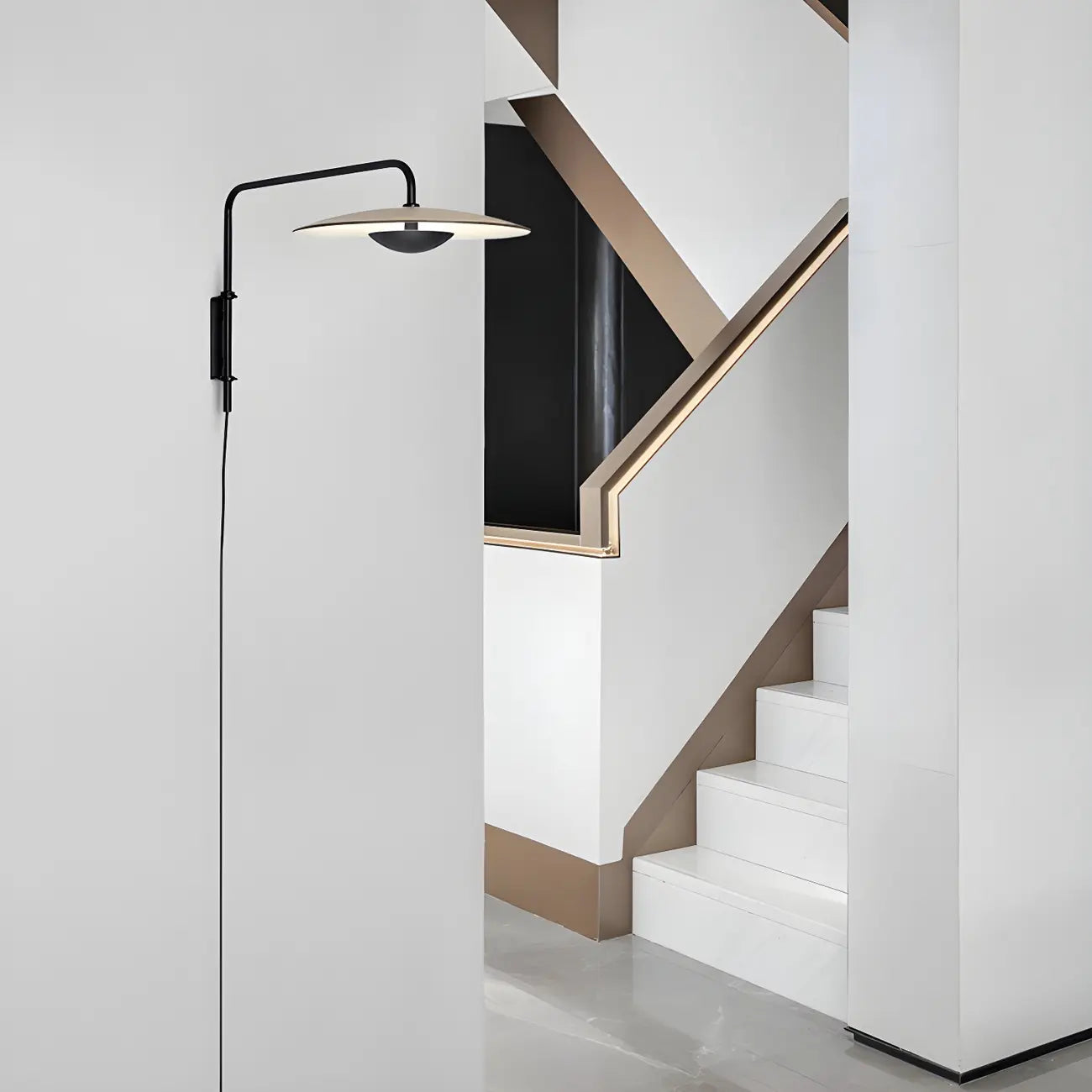 Modern Black Metal Adjustable Swing Arm Wall Light