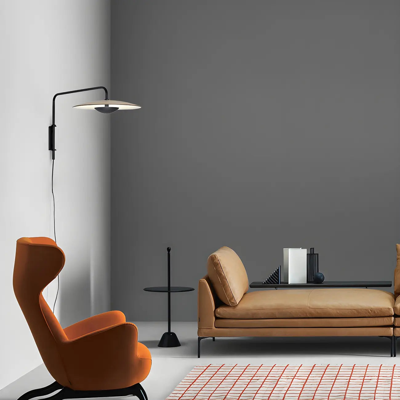 Modern Black Metal Adjustable Swing Arm Wall Light