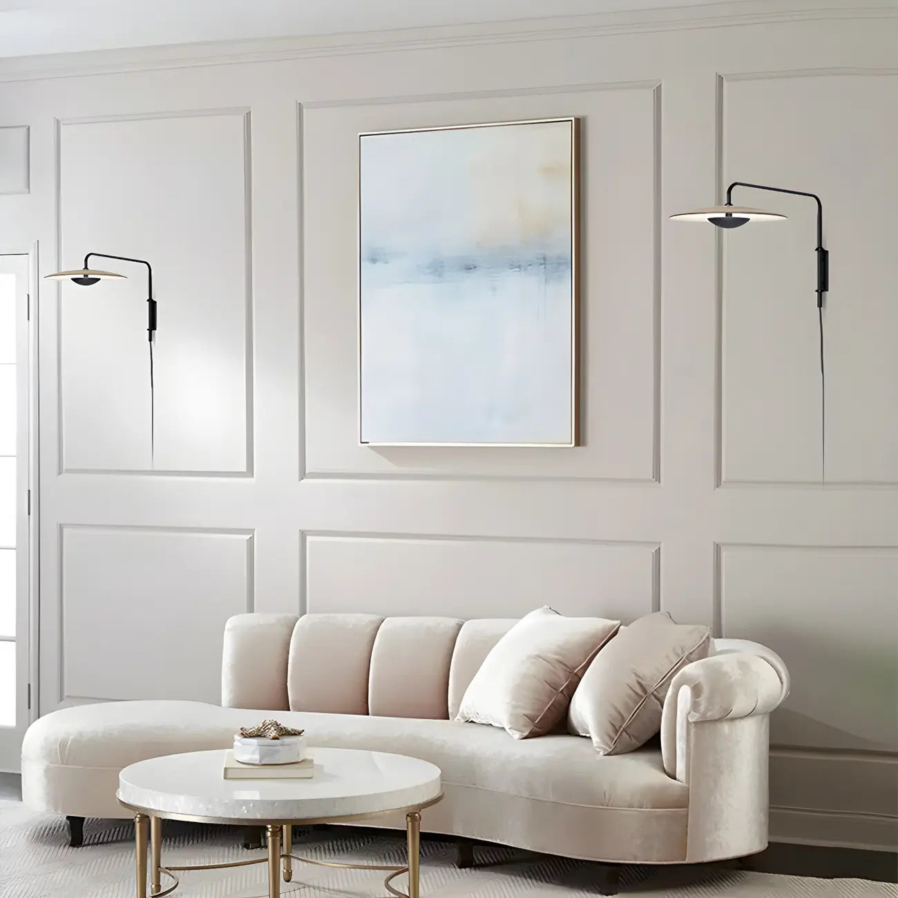 Modern Black Metal Adjustable Swing Arm Wall Light