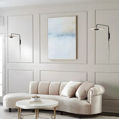 Modern Black Metal Adjustable Swing Arm Wall Light