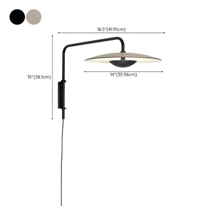 Modern Black Metal Adjustable Swing Arm Wall Light