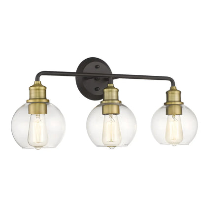 Industrial Black Metal Glass Dome Vanity Lights for Bathroom