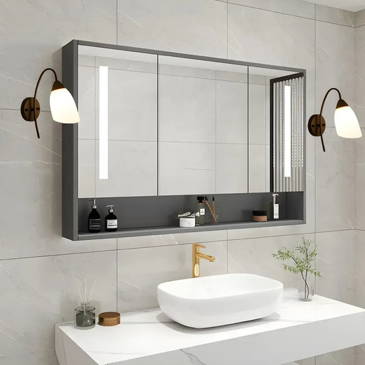 Modern Metal Black Arc Bathroom Vanity Light with Glass Shade