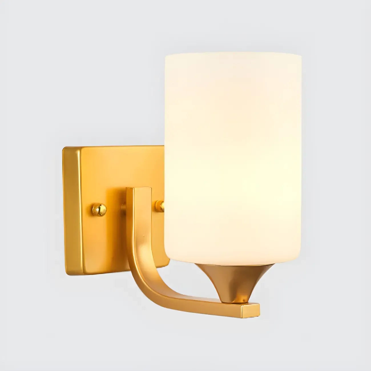 Gold Modern Cylinder Glass Shade Bathroom Vanity Light