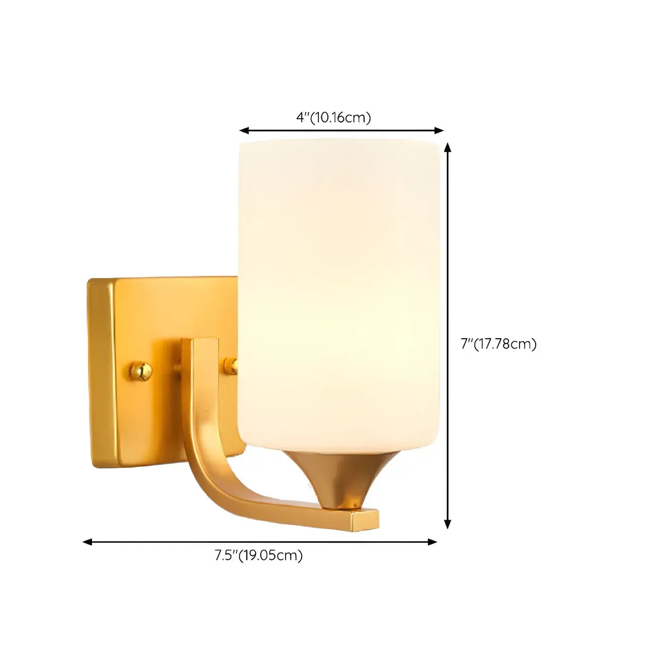 Gold Modern Cylinder Glass Shade Bathroom Vanity Light