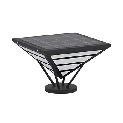 Black Metal Bracket Pyramid Solar Outdoor Post Lights