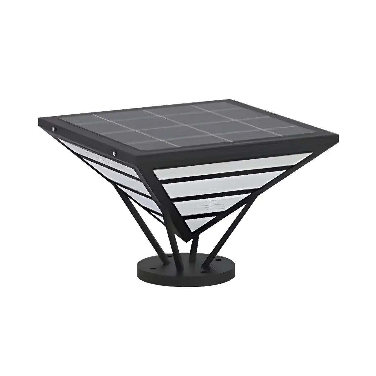 Black Metal Bracket Pyramid Solar Outdoor Post Lights