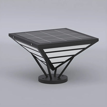 Black Metal Bracket Pyramid Solar Outdoor Post Lights