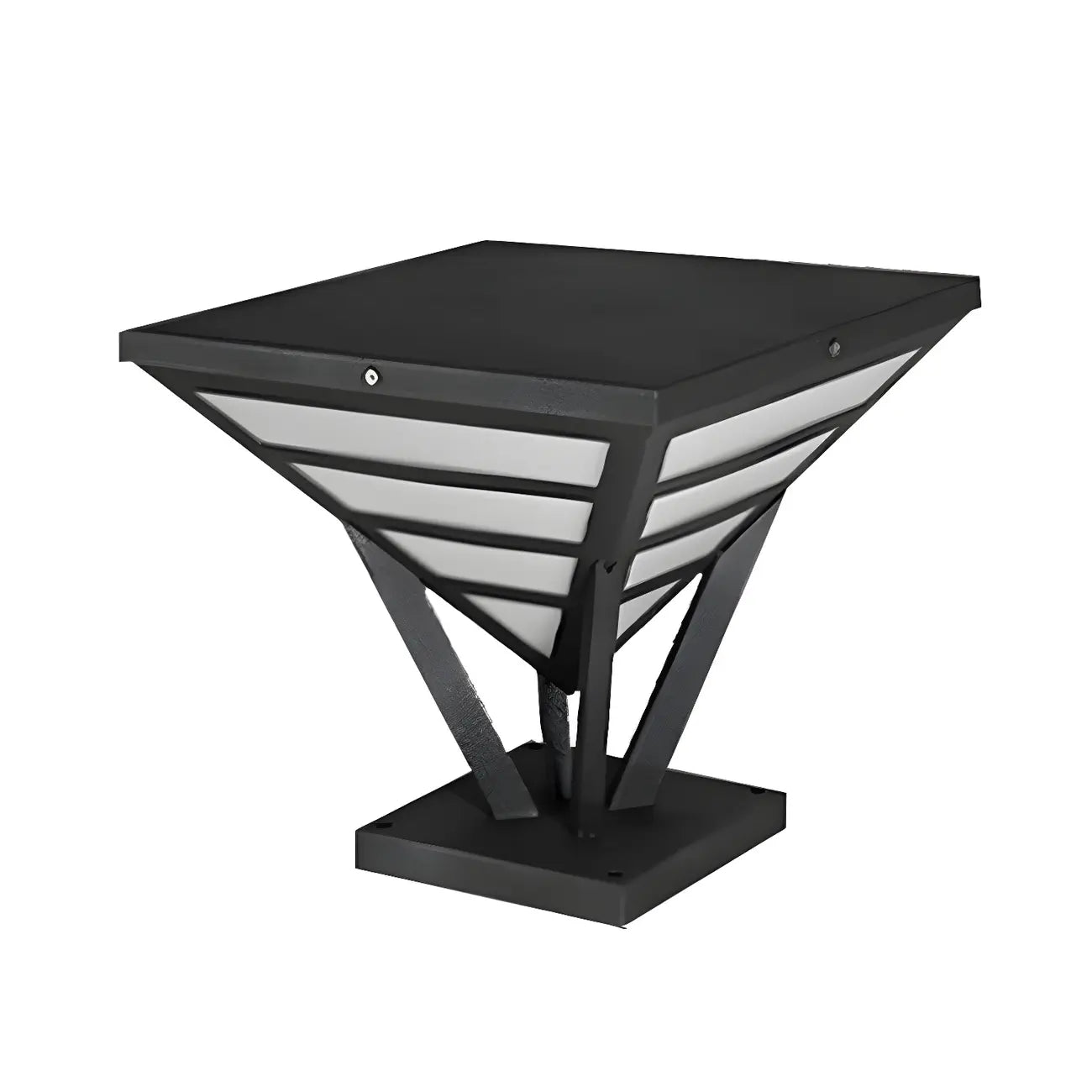 Black Metal Bracket Pyramid Solar Outdoor Post Lights