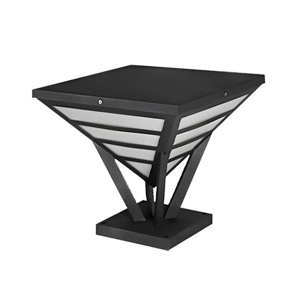 Black Metal Bracket Pyramid Solar Outdoor Post Lights