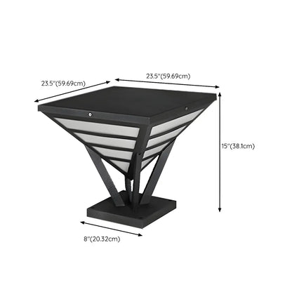 Black Metal Bracket Pyramid Solar Outdoor Post Lights