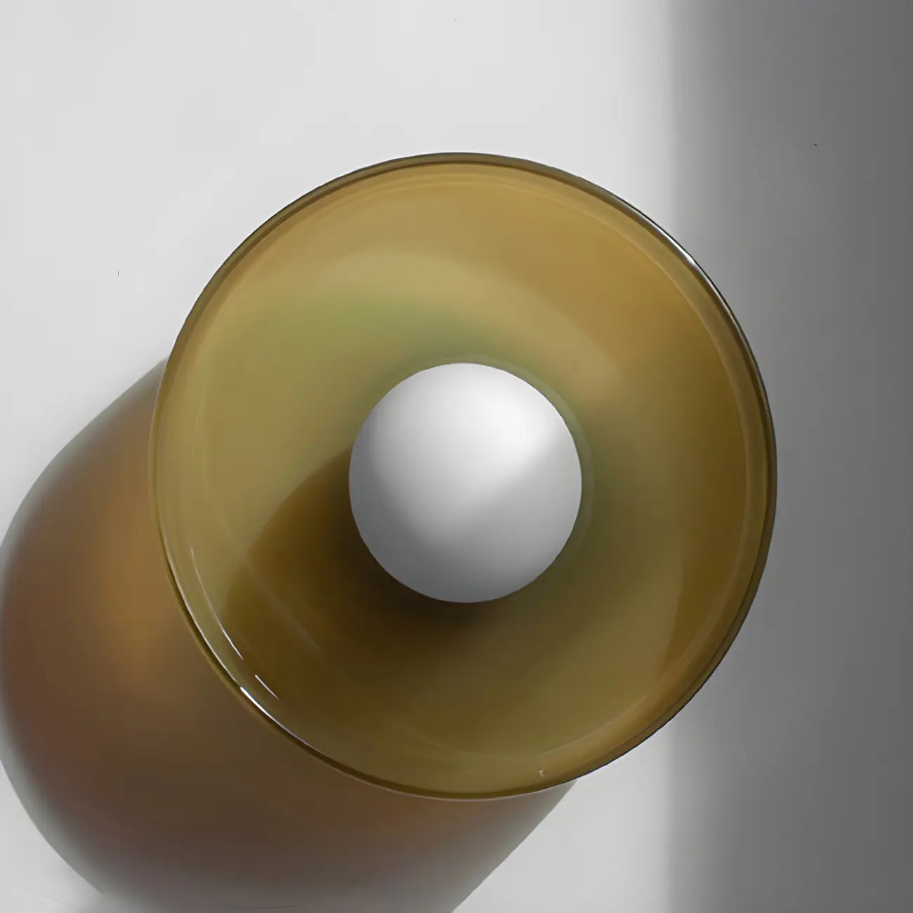 Nordic Round White Glass Flush Ceiling Light